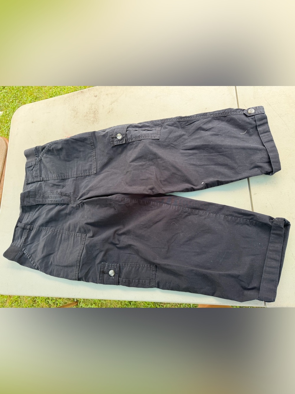 Lee Black Cargo capris with Button Flap Pockets